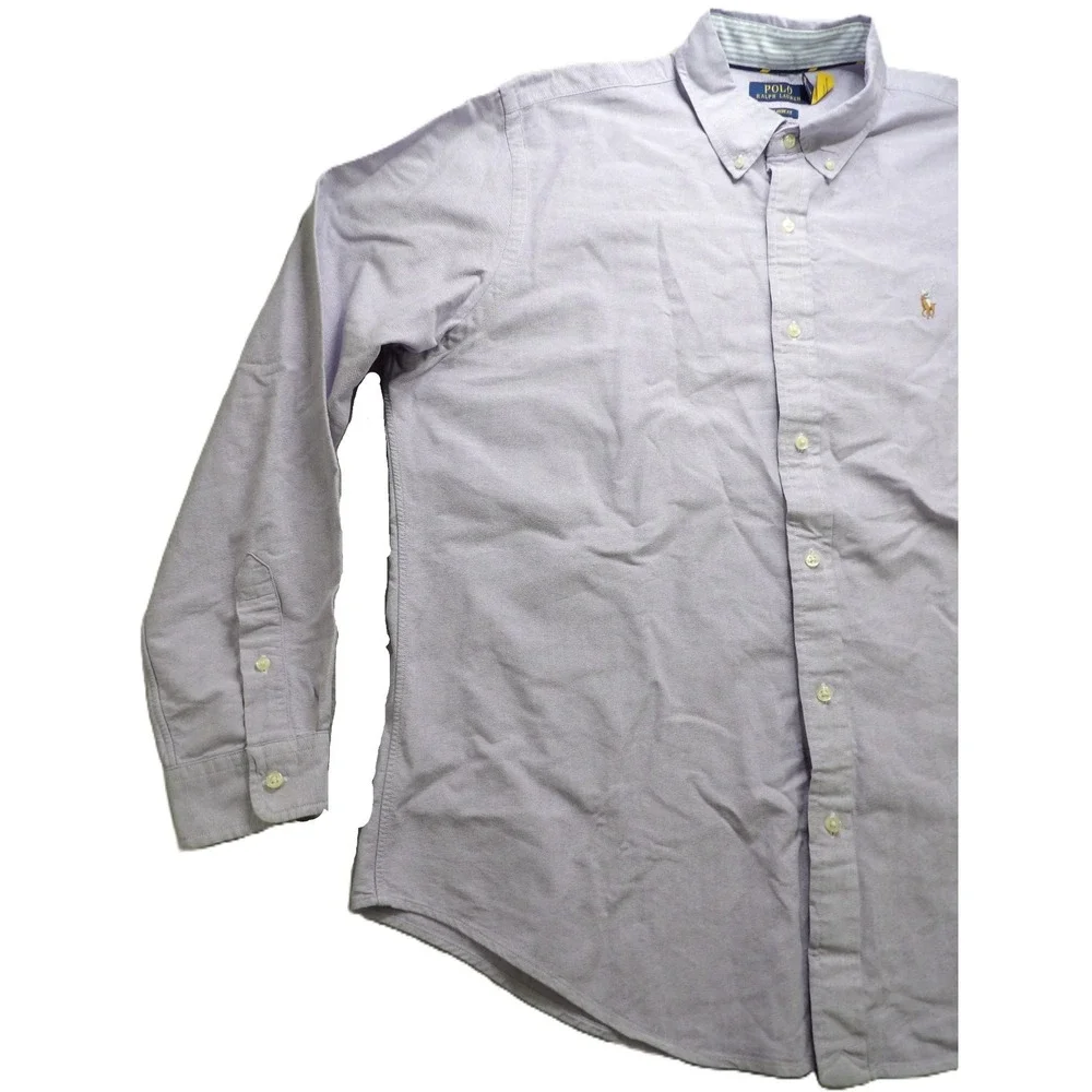 Polo Ralph Lauren Men XL Purple Oxford OCBD Shirt Cotton Button Down Flesh Pony